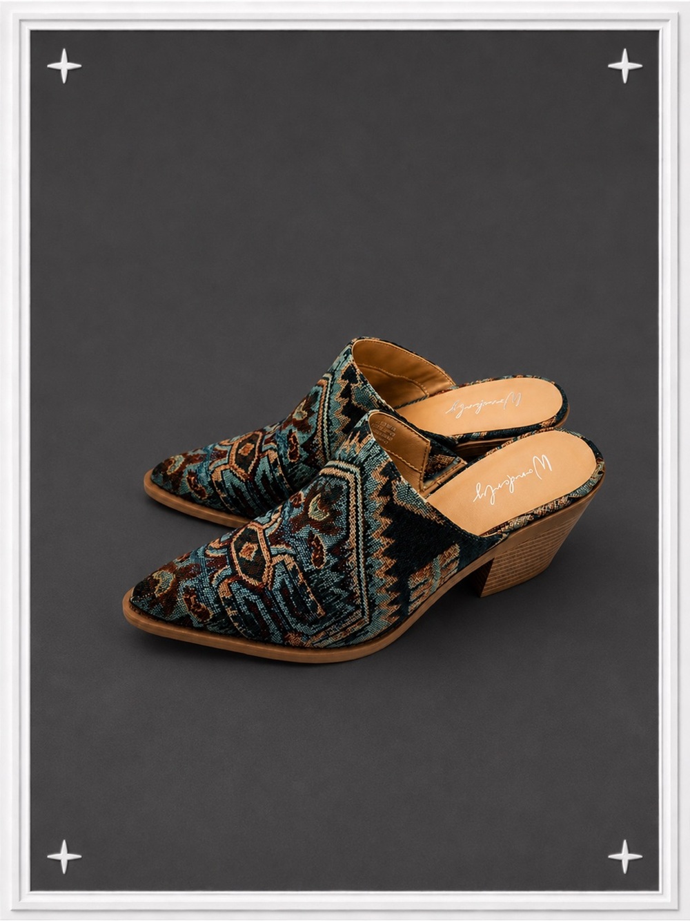 Boho Western Tapestry Mule Heels | Women’s 8.5